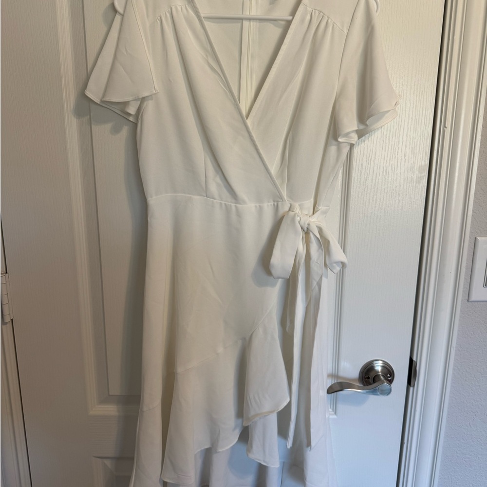 Altar'd State White Wrap Mini Dress